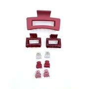 Time and Tru Womens Plastic Hair Claw Clips, 9-Pack, Pink