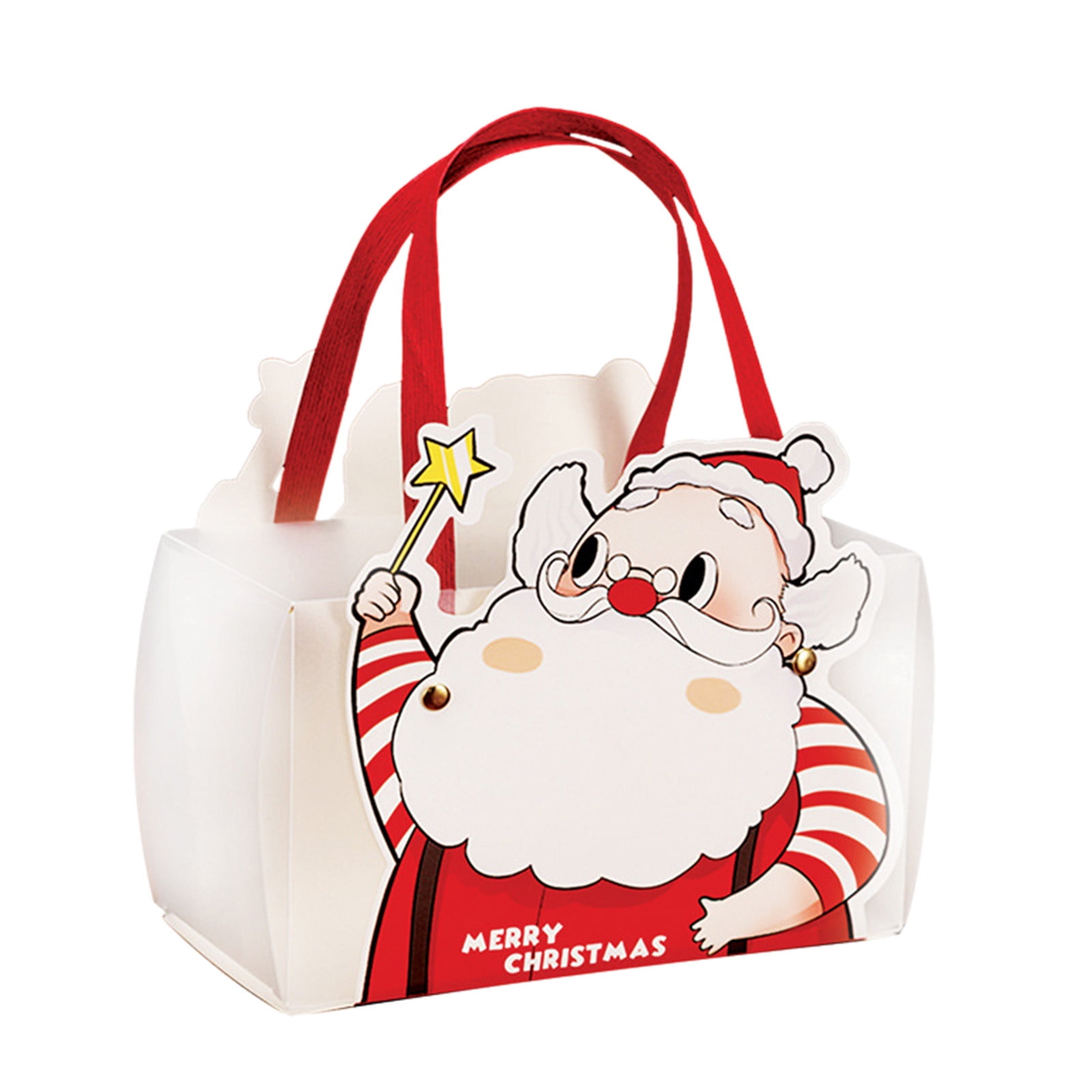 Time and Tru Clear Plastic Gift Bags With Handle, Reusable Transparent