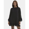 thumbnail image 1 of Time and Tru Women's and Women's Plus Crinkle Mini Dress with Back Tie, Sizes XS-4X, 1 of 9