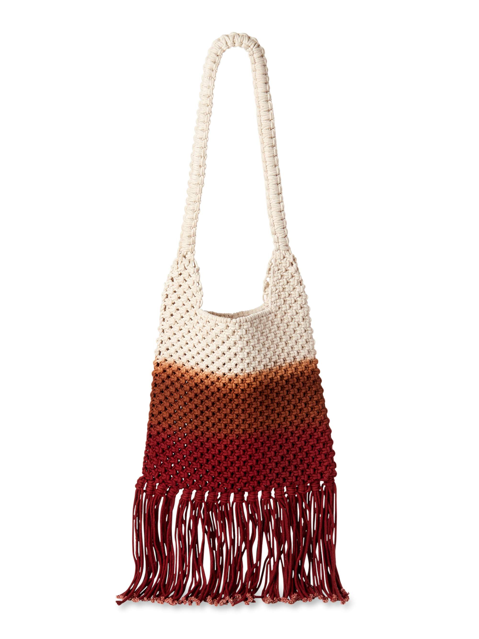 Time and Tru Crochet Tote with Fringe Detailing - Walmart.com