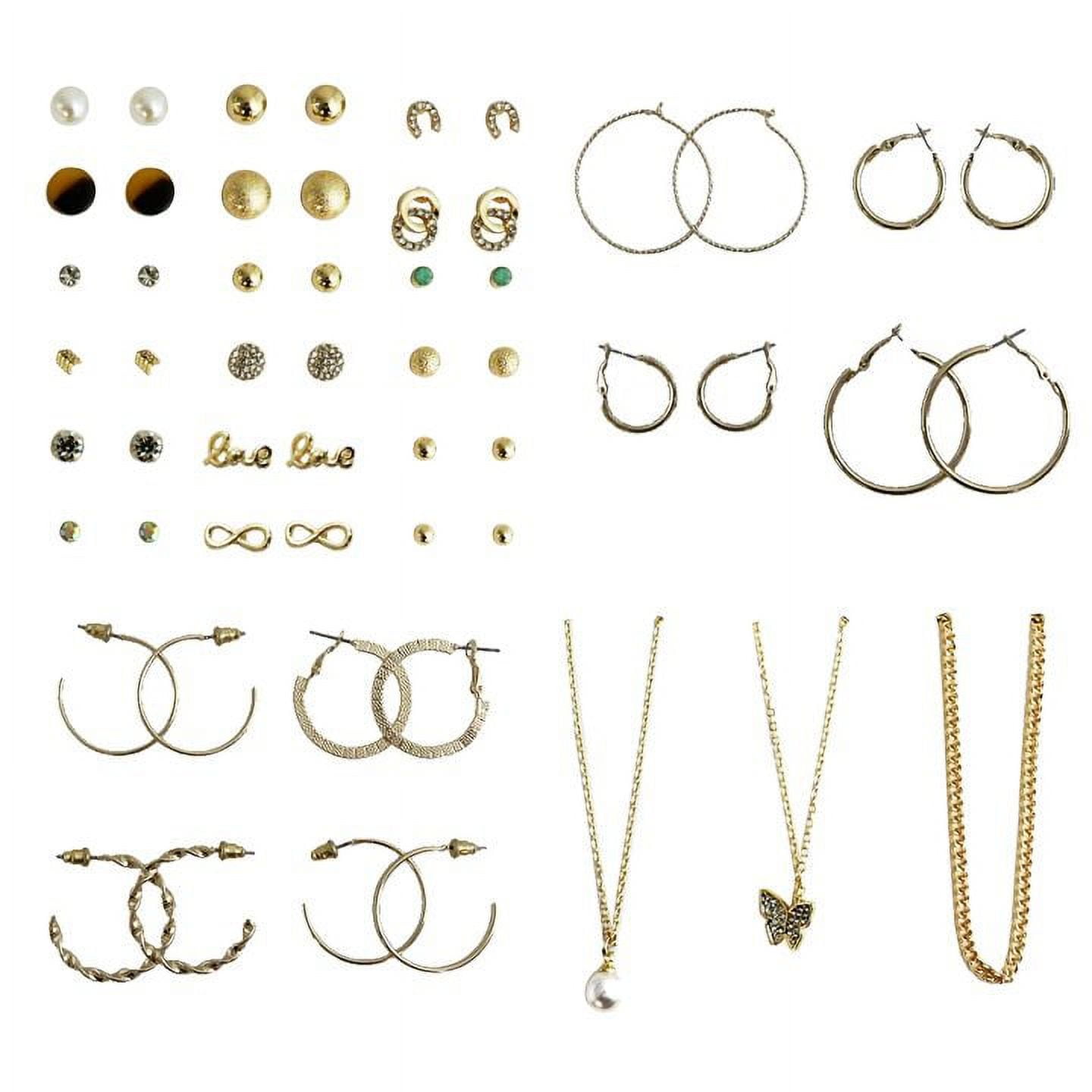 Time and Tru Earring and Necklace Jewelry Mega Pack with Storage Tray ...