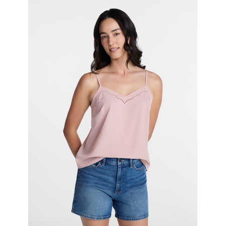 Time and Tru Embroidered Cami, Size XS-XXXL