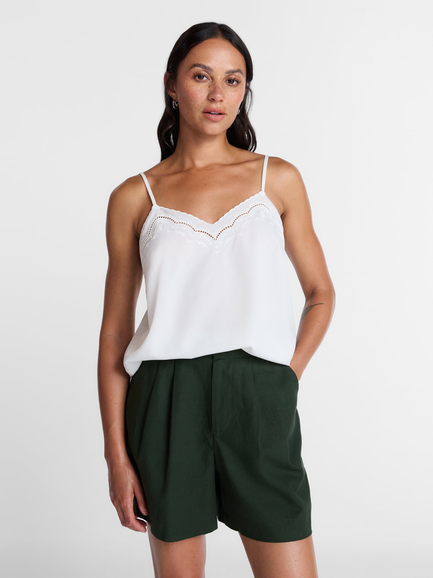 Time and Tru Embroidered Cami, Size XS-XXXL