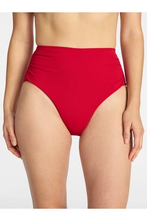 Women's Ribbed High Waisted Bikini Bottoms, Sizes XS-3X