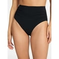 thumbnail image 1 of Time and Tru Women's and Women's Plus Size Ribbed High Waisted Bikini Bottoms, Sizes XS-3X, 1 of 5