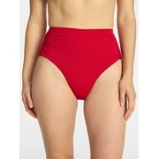 Time and Tru Women's Ribbed High Waisted Bikini Bottoms, Sizes XS-3X