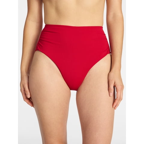 Women's Ribbed High Waisted Bikini Bottoms, Sizes XS-3X
