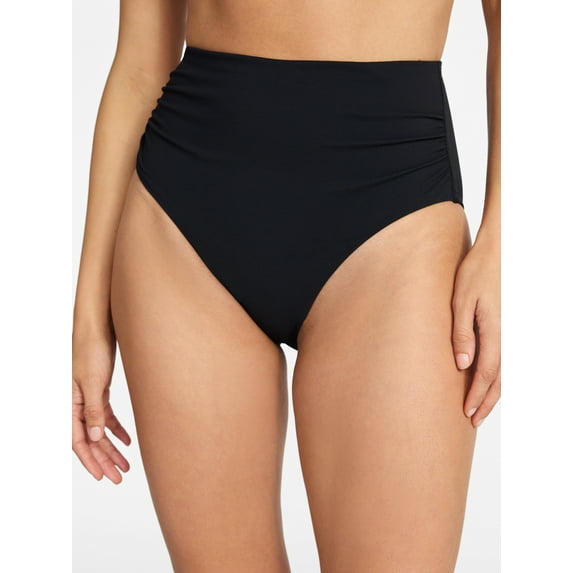 Time and Tru Women's and Women's Plus Size Ribbed High Waisted Bikini Bottoms, Sizes XS-3X