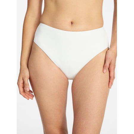 Time and Tru Women's Ribbed Mid Rise Bikini Swim Bottoms, Sizes XS-3X