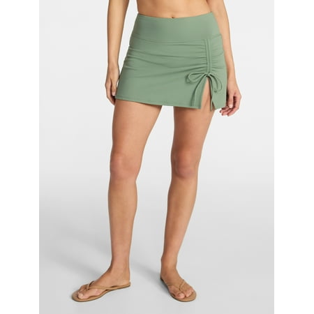 Time and Tru Women's Ribbed Swim Skirt, Sizes XS-3X