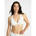 thumbnail image 1 of Time and Tru Women's and Women's Plus Ribbed Triangle Bikini Top, Sizes XS-3X, 1 of 5