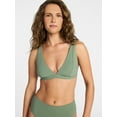 thumbnail image 1 of Time and Tru Women's and Women's Plus Ribbed Triangle Bikini Top, Sizes XS-3X, 1 of 5