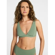 Time and Tru Women's Ribbed Triangle Bikini Top, Sizes XS-3X