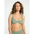thumbnail image 1 of Time and Tru Women's and Women's Plus Size Ribbed Underwire Bikini Top, Sizes XS-3X, 1 of 5
