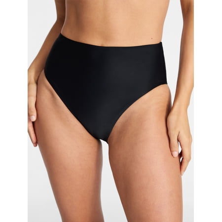 Time and Tru Women's High Rise Bikini Bottoms, Sizes XS-3X