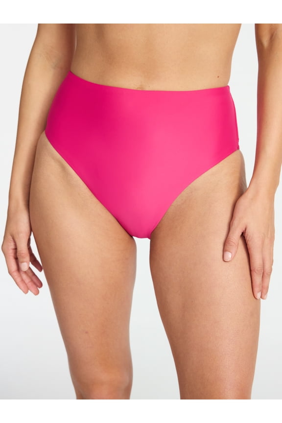 Women's and Women's Plus Size High Rise Bikini Bottoms, Sizes XS-3X