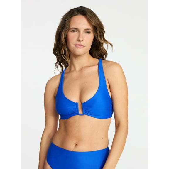Time and Tru Women's and Women's Plus Size Square Wire Bikini Top, Sizes XS-3X