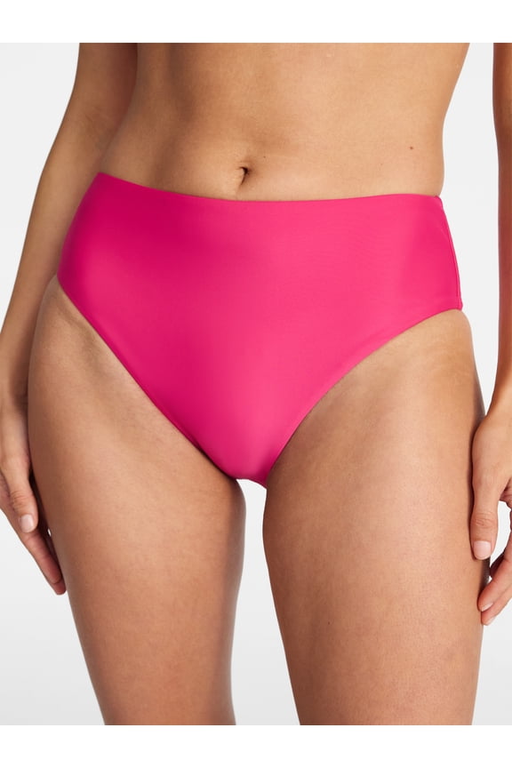 Women's and Women's Plus Mid Rise Bikini Bottoms, Sizes XS-3X