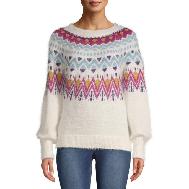 Time and Tru Fair Isle Sweater Women's