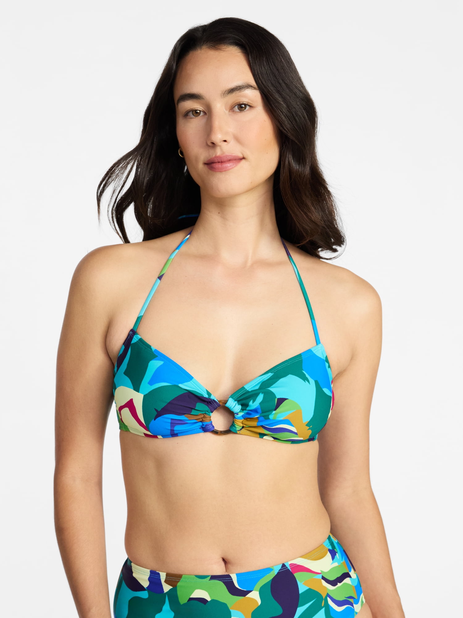 Time And Tru Women s And Women s Plus Size Abstract Print Bandeau time-and-tru-women-s-and-women-s-plus-size-abstract-print-bandeau