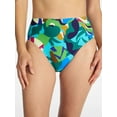 thumbnail image 1 of Time and Tru Women's and Women's Plus High Waisted Abstract Print Bikini Bottoms, Sizes XS-3X, Family Swim, 1 of 5