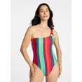 thumbnail image 1 of Time and Tru Women's and Women's Plus One Shoulder One Piece Swimsuit, Sizes XS-3X, Family Swim, 1 of 6