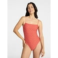 thumbnail image 1 of Time and Tru Women's and Women’s Plus Square Neck One-Piece Swimsuit, Sizes XS-3X, Family Swim, 1 of 6