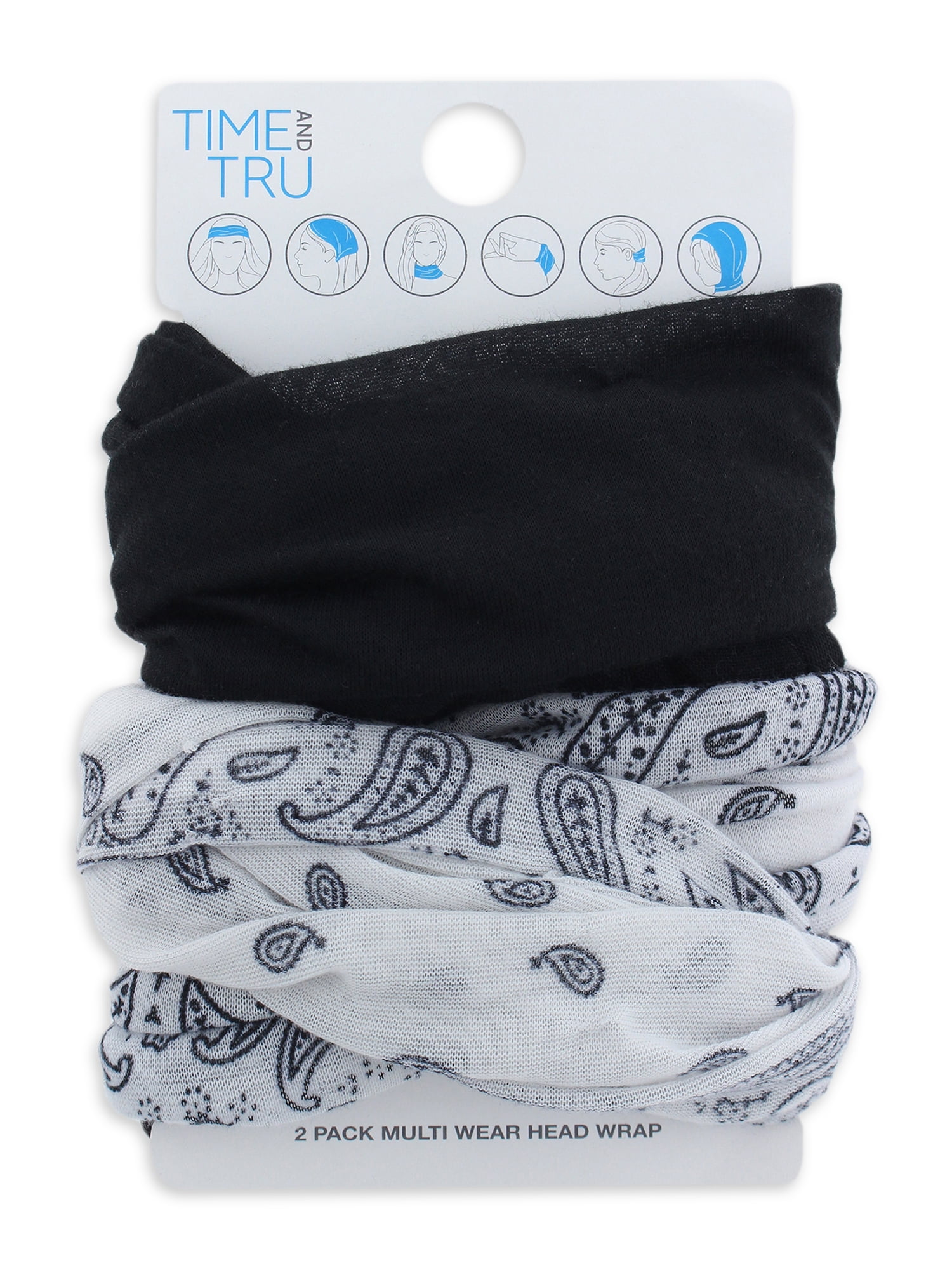 Time and Tru Fashion Headbands, Solid, 100% Polyester, Multi