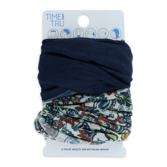 Time and Tru Fashion Headbands, in Solid, 2 ct (2 Pack)