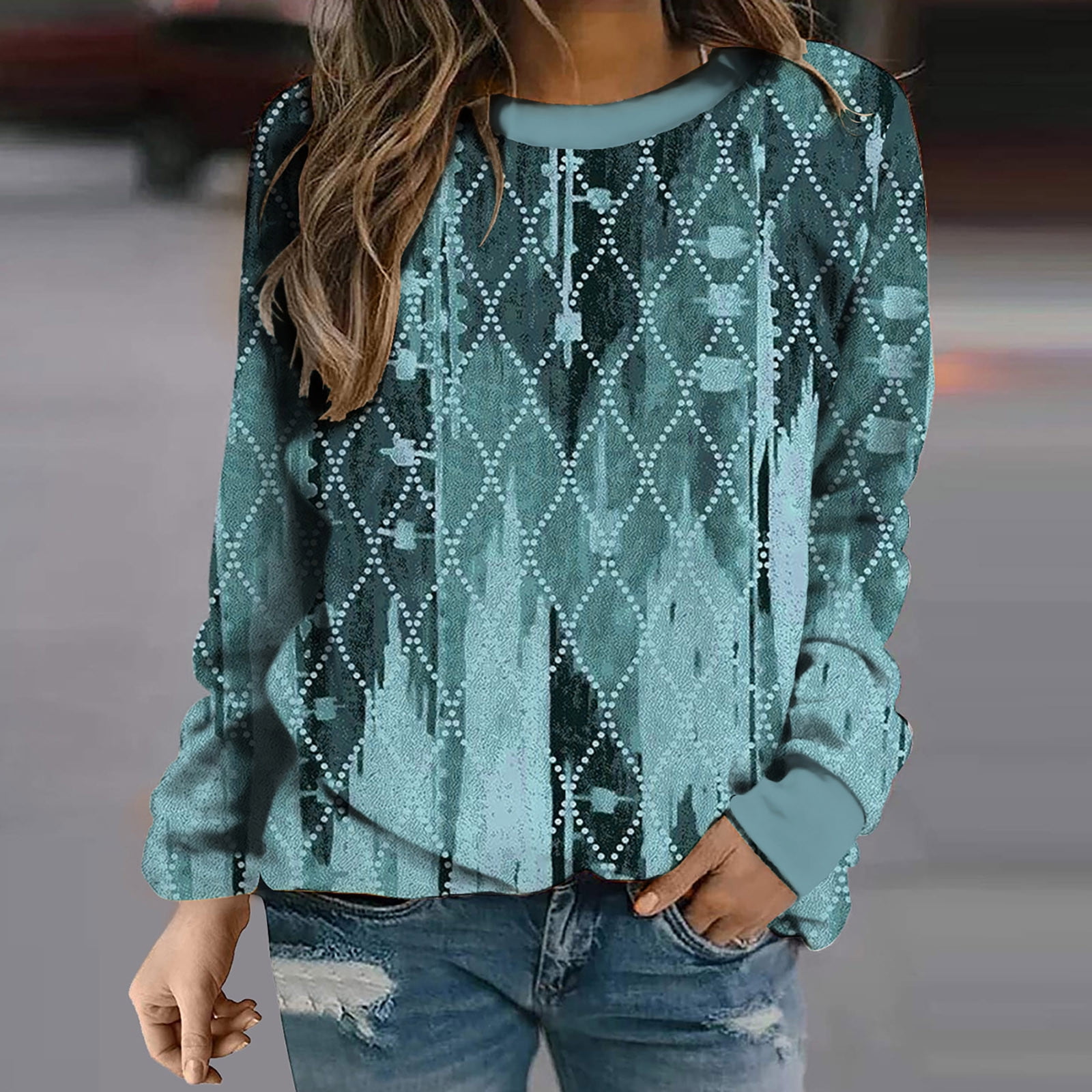Time and Tru Fashion Women Print Long Sleeve Comfortable Breathable