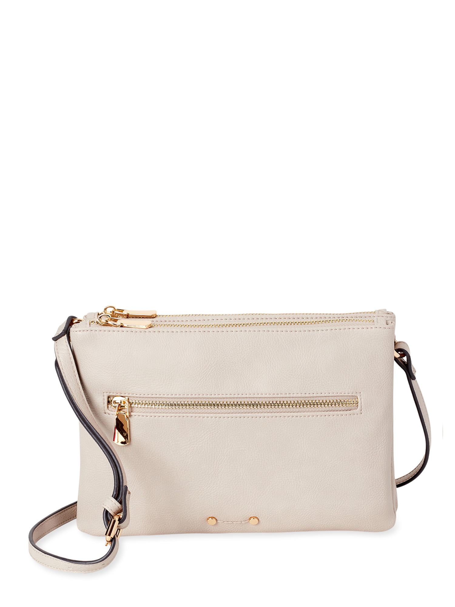Time and Tru Faux Leather Double Gusset Crossbody Bag - Walmart.com
