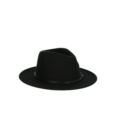 Time and Tru Fedora with Cord Trim, One Size, Black