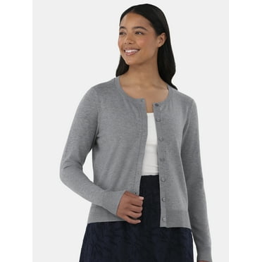 Time and Tru Fine Gauge Cardigan Sweater, Lightweight, Size XS-XXXL