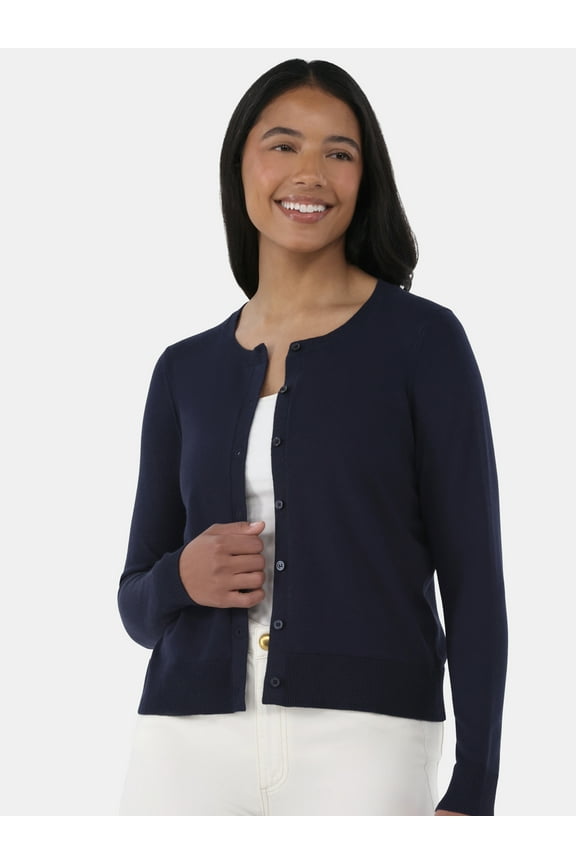 Women’s Fine Gauge Cardigan Sweater, Lightweight, Size XS-XXXL
