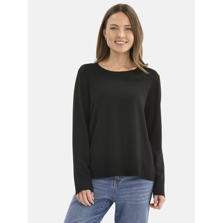 Time and Tru Women’s Fine Gauge Pullover Sweater, Lightweight, Sizes XS-XXXL