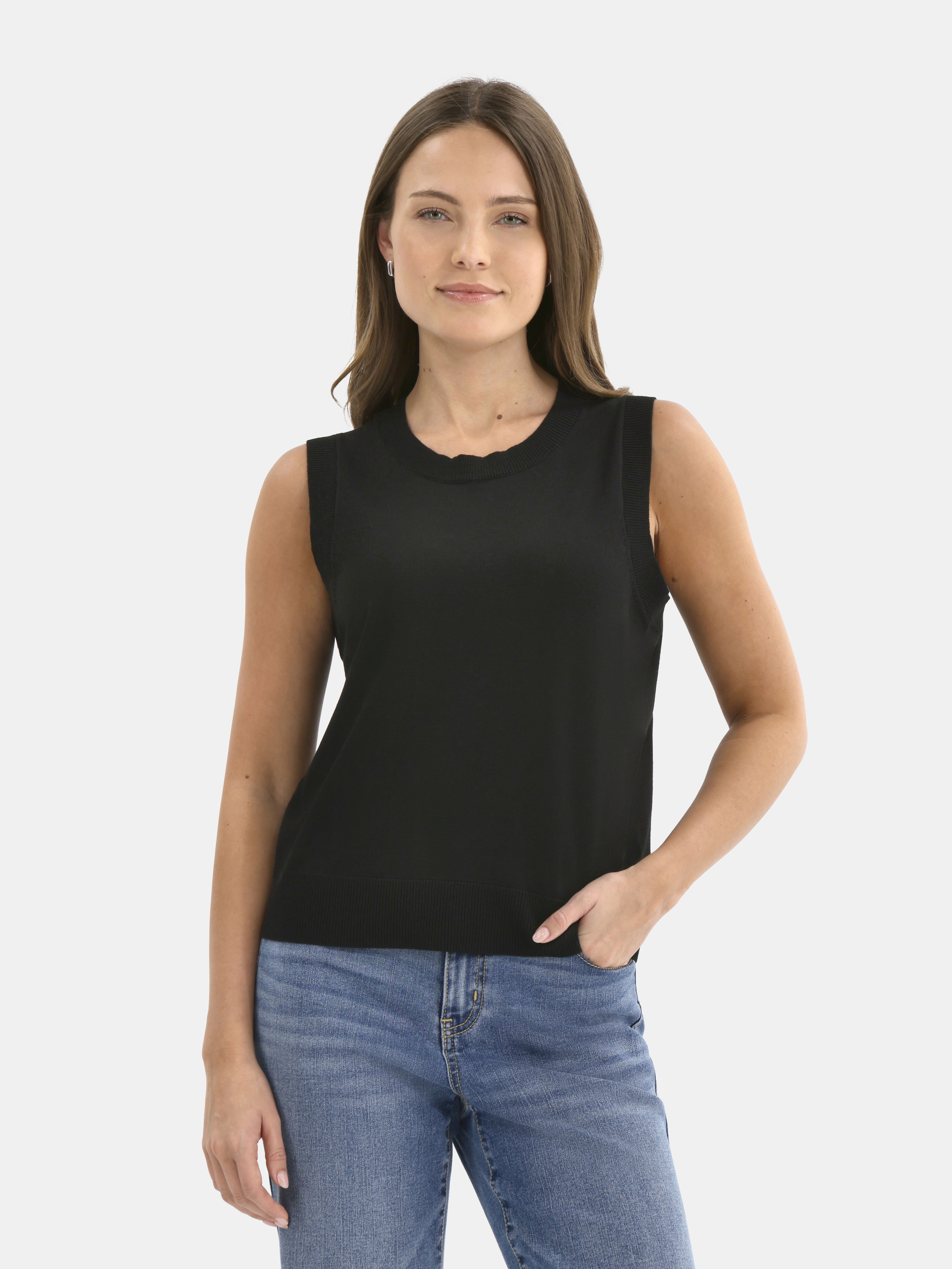 Time and Tru Women's Fine Gauge Sweater Tank Top, Lightweight, Sizes XS-XXXL