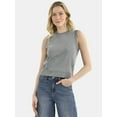 thumbnail image 1 of Time and Tru Women's Fine Gauge Sweater Tank Top, Lightweight, Sizes XS-XXXL, 1 of 5