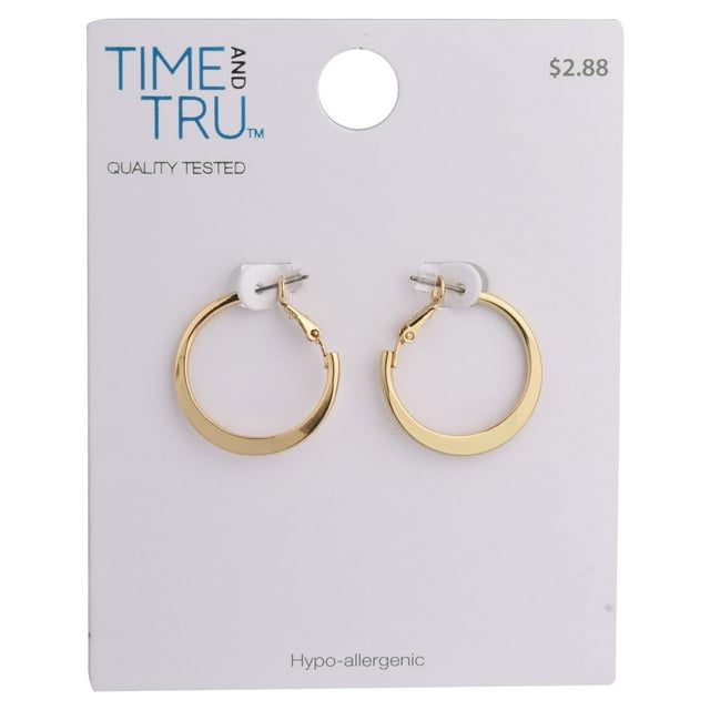 Time and Tru Gold Glat Hoop Earring