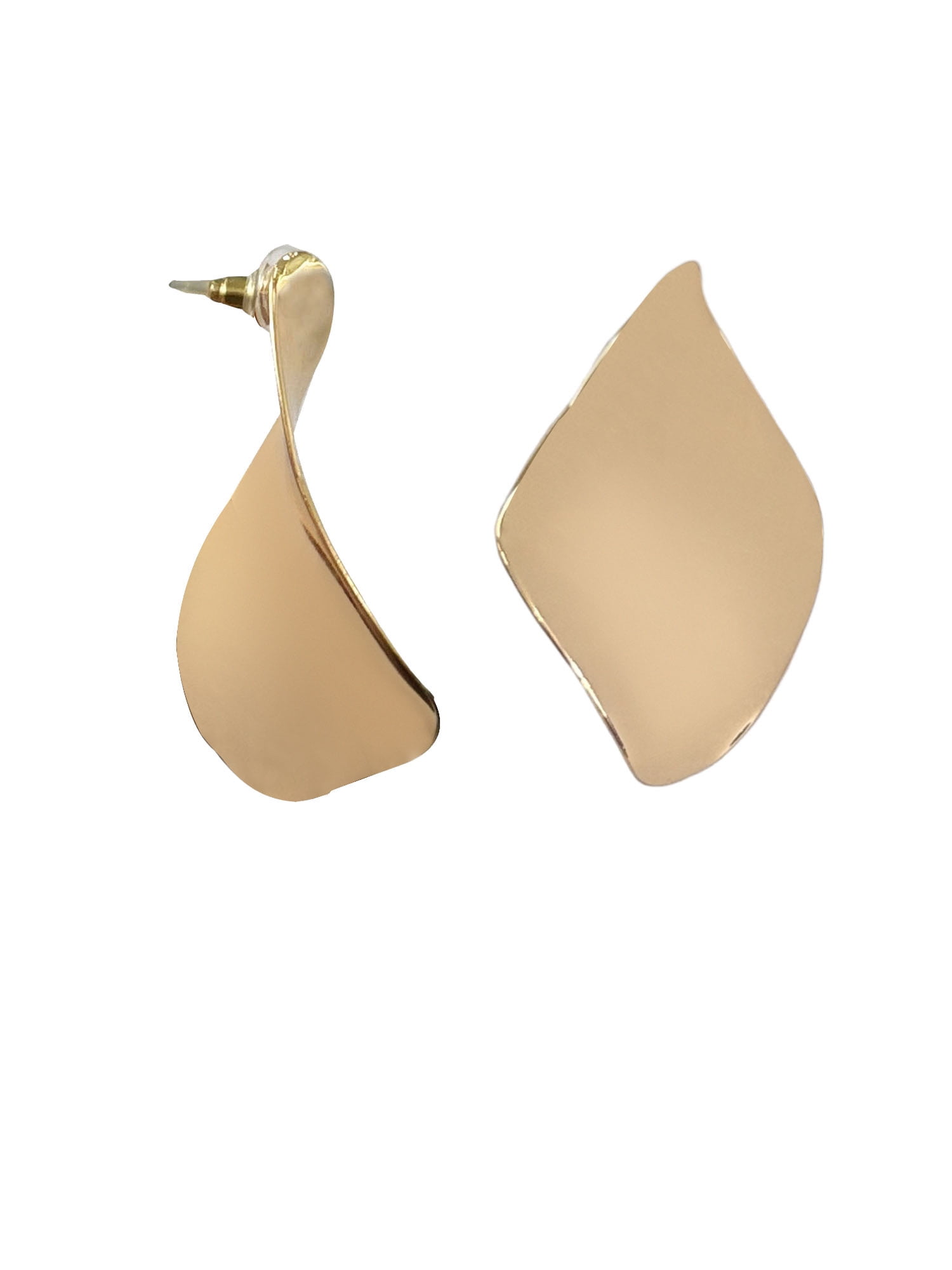 Gold Plated Geometric Statement Earrings for Women and Teens