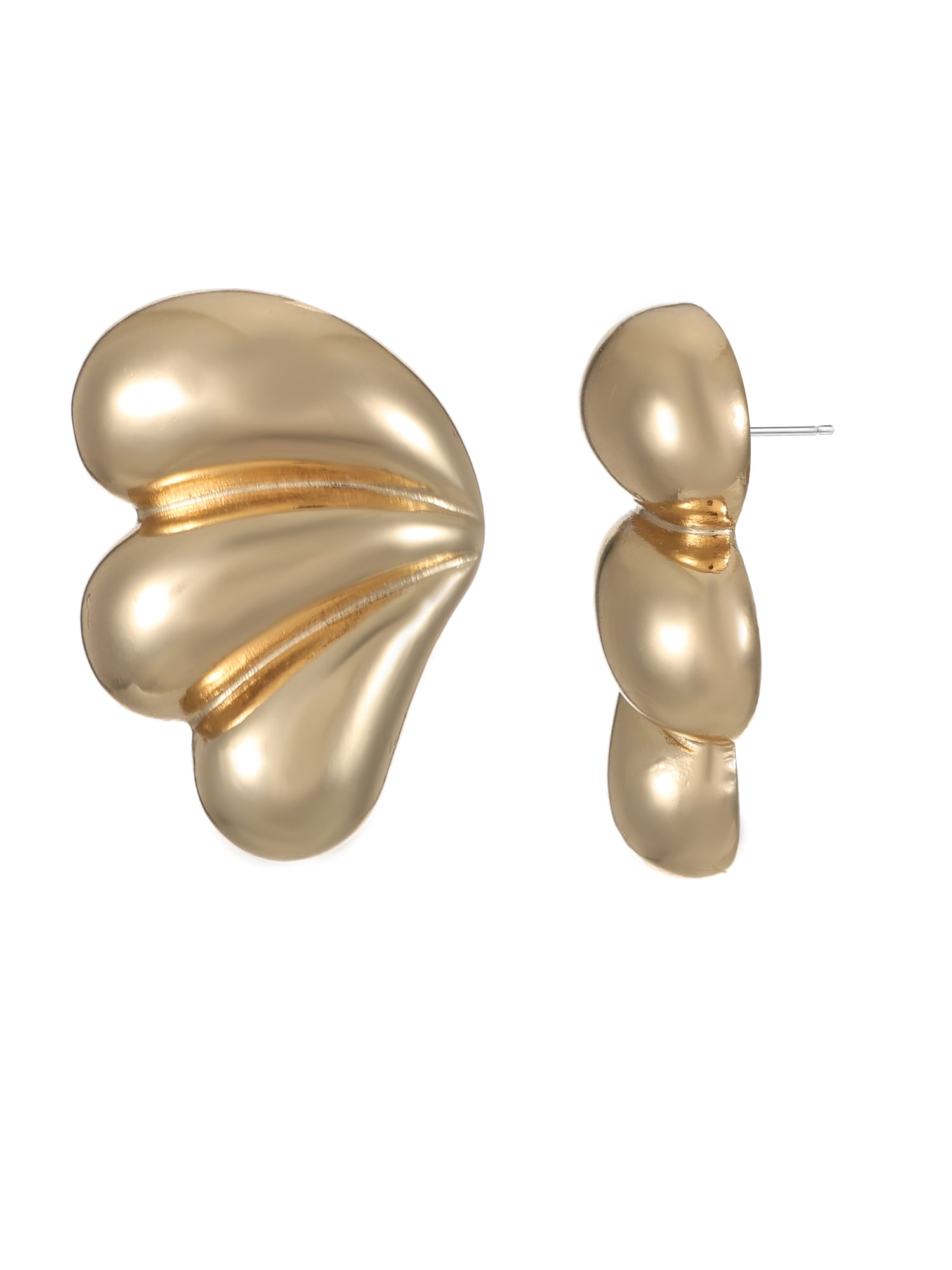 Time and Tru Gold Statement Stud Earrings