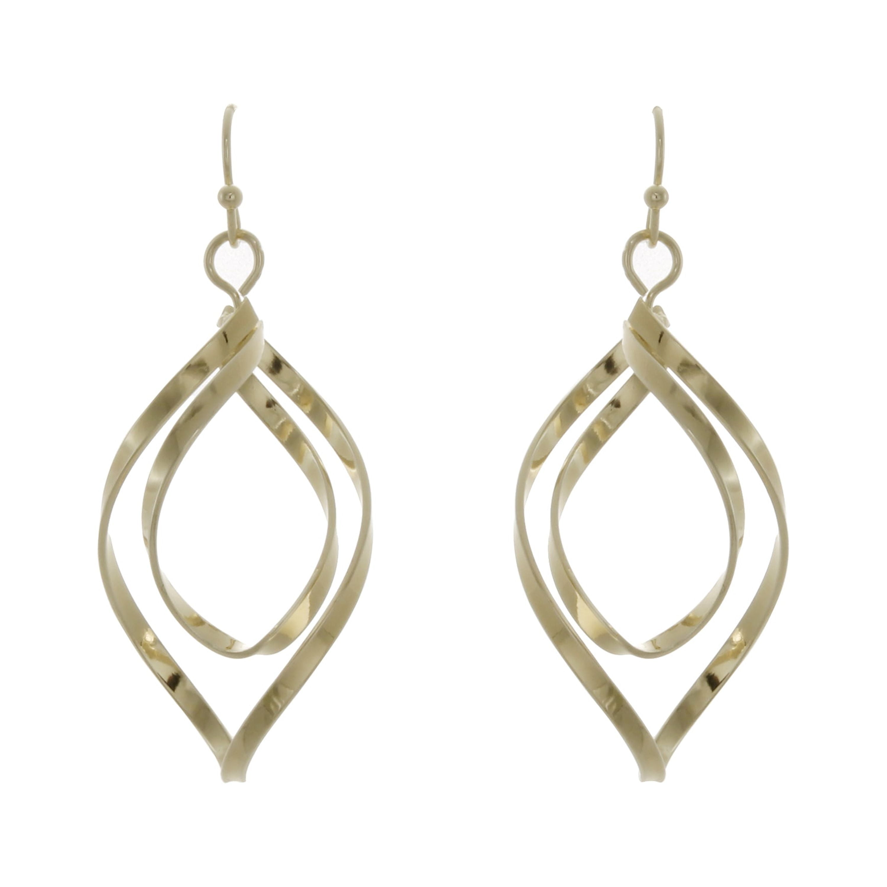 Time and Tru Gold Tone Twist Hoop Earrings