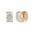 Time and Tru Gold Wide Crystal Huggie Hoop Earrings