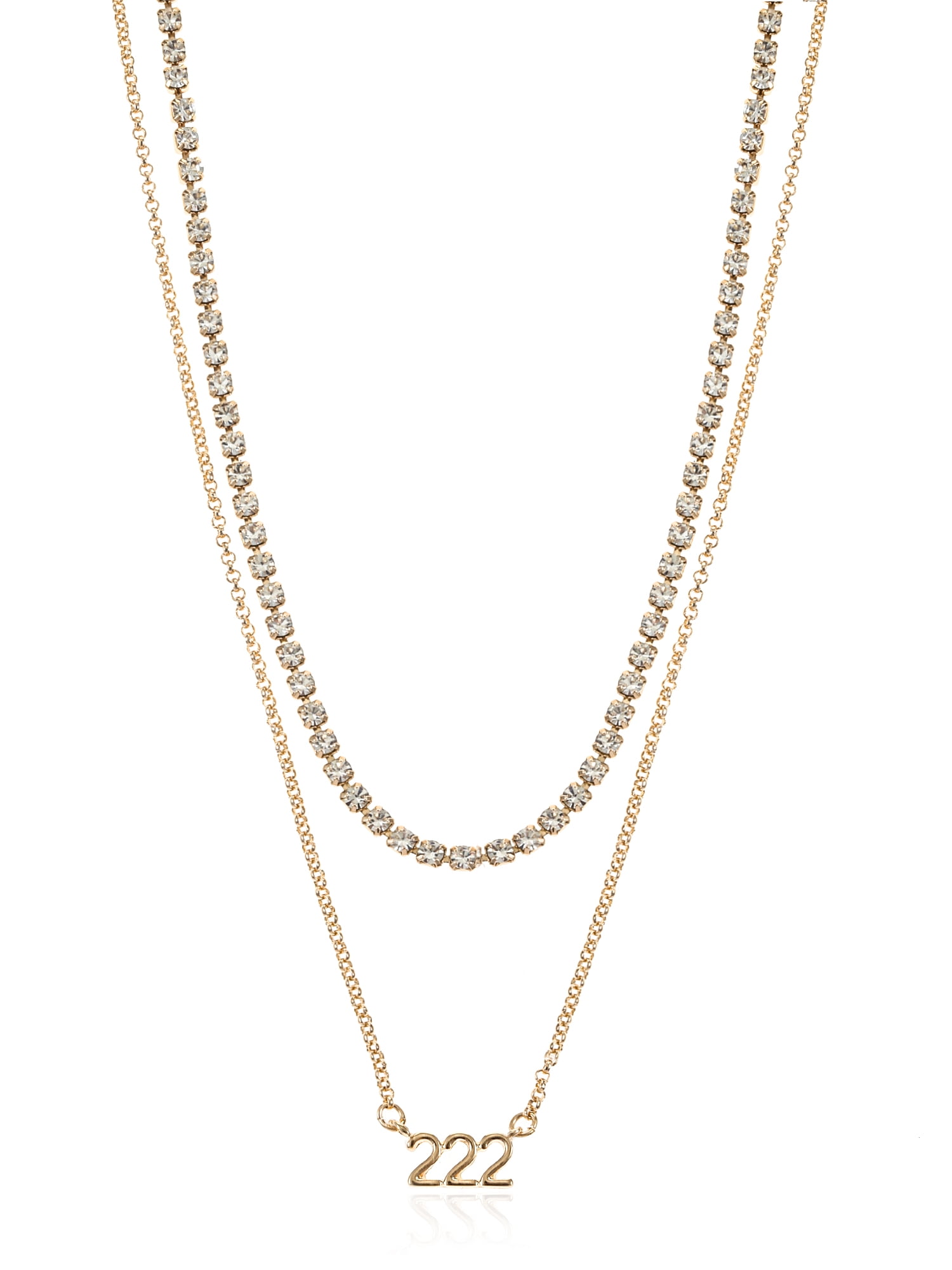 Time and Tru Goldtone Angel Number 222 Necklace Set, 2 Pieces