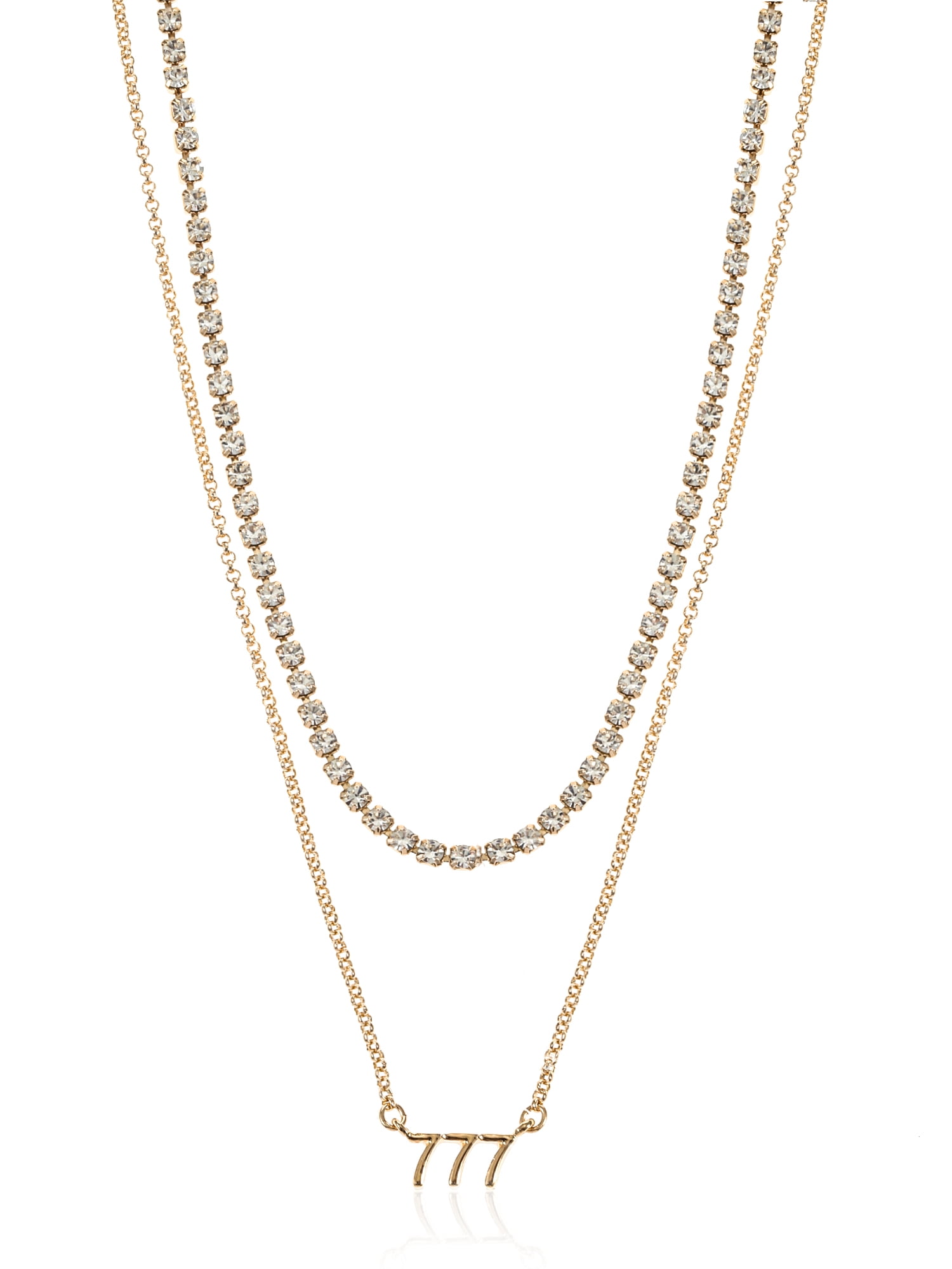 Time and Tru Goldtone Angel Number 777 Necklace Set, 2 Pieces