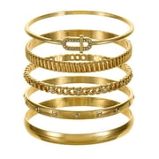 Time and Tru Goldtone Bangle Bracelet Set, 5 Bracelets