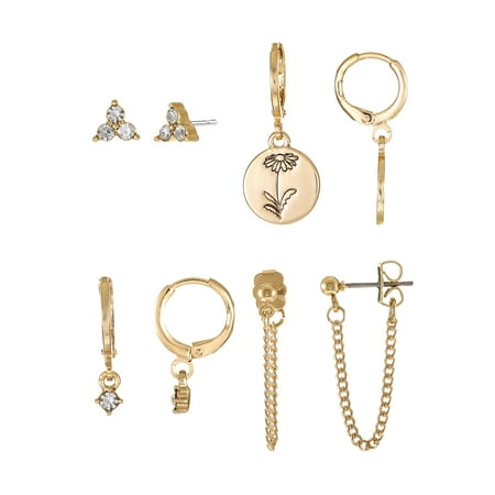 Time and Tru Goldtone Birth Flower Earring Collection, 4 Pairs, April