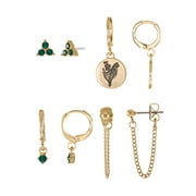 TIME AND TRU Goldtone Birth Flower Earring Collection, 4 Pairs, January