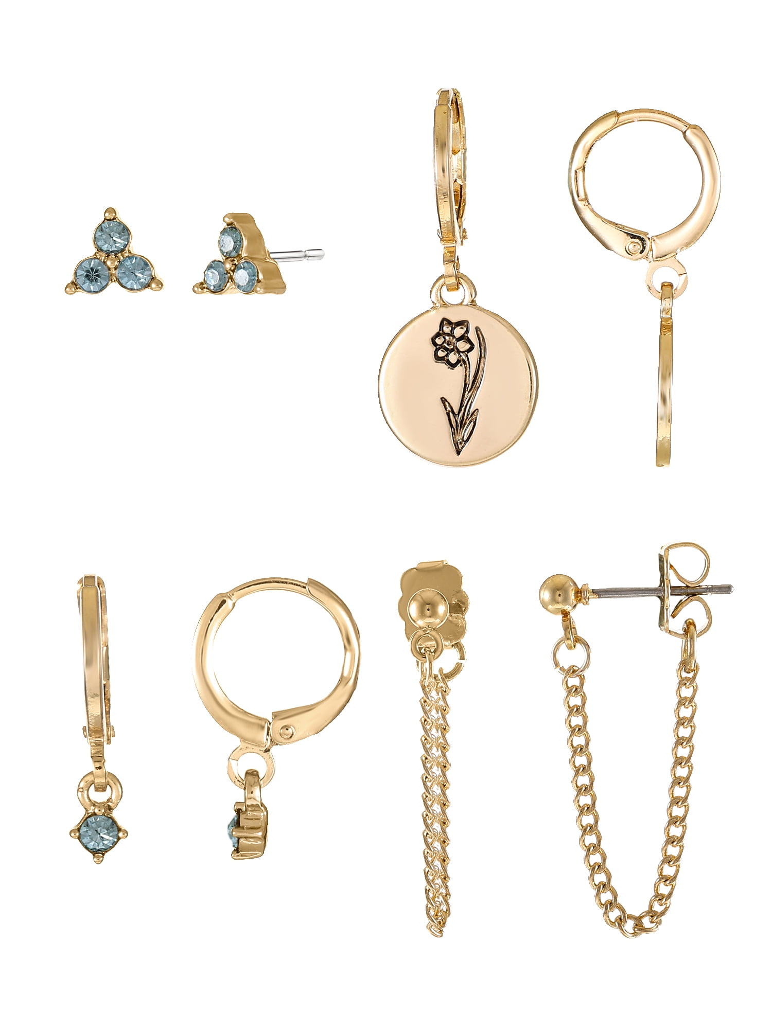 Time and Tru Goldtone Birth Flower Earring Collection for January