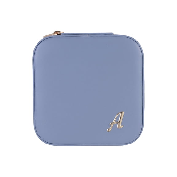 Time and Tru Goldtone/Blue Initial "A" Square Jewelry Organizer