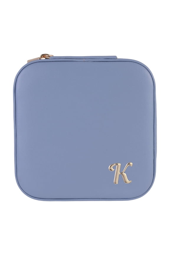 Goldtone/Blue Initial "K" Square Jewelry Organizer